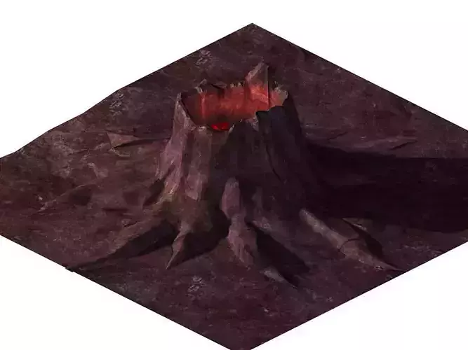 Game model - volcanic tree-like magma mouth