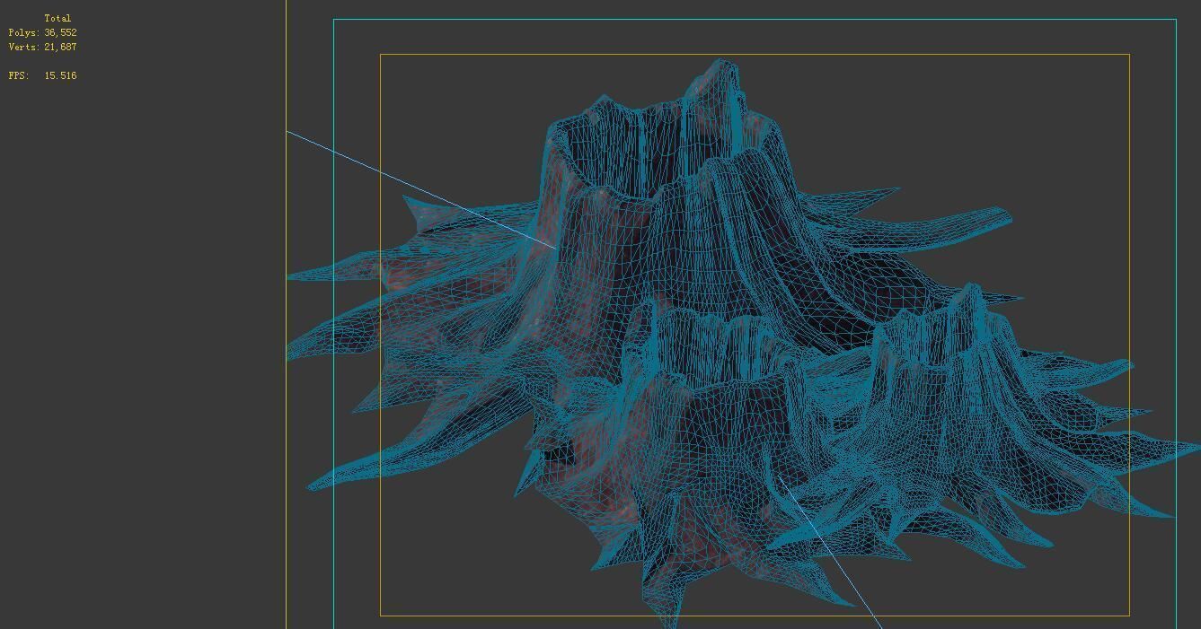 Game model - volcanic tree - shaped magma mouth 02 3D model_2