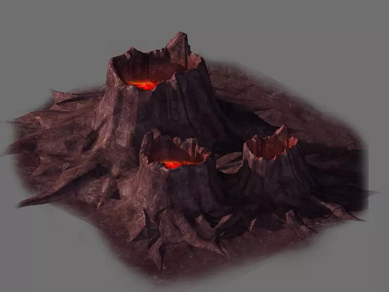 Game model - volcanic tree - shaped magma mouth 02 3D model_0