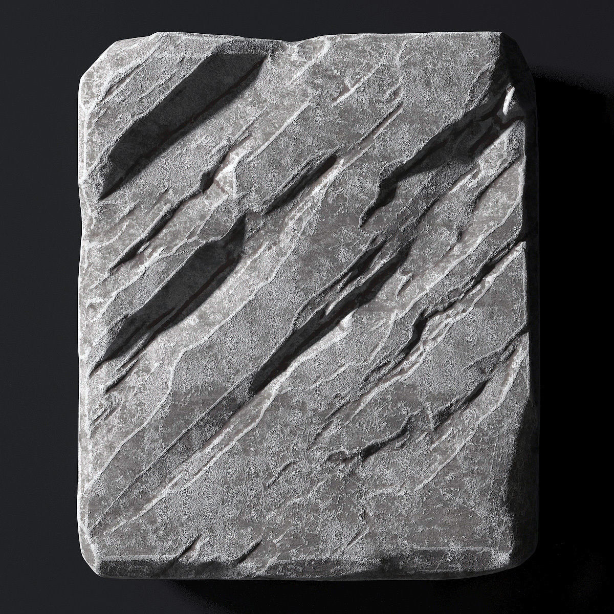 Slab stone rock big n1 3D model_3