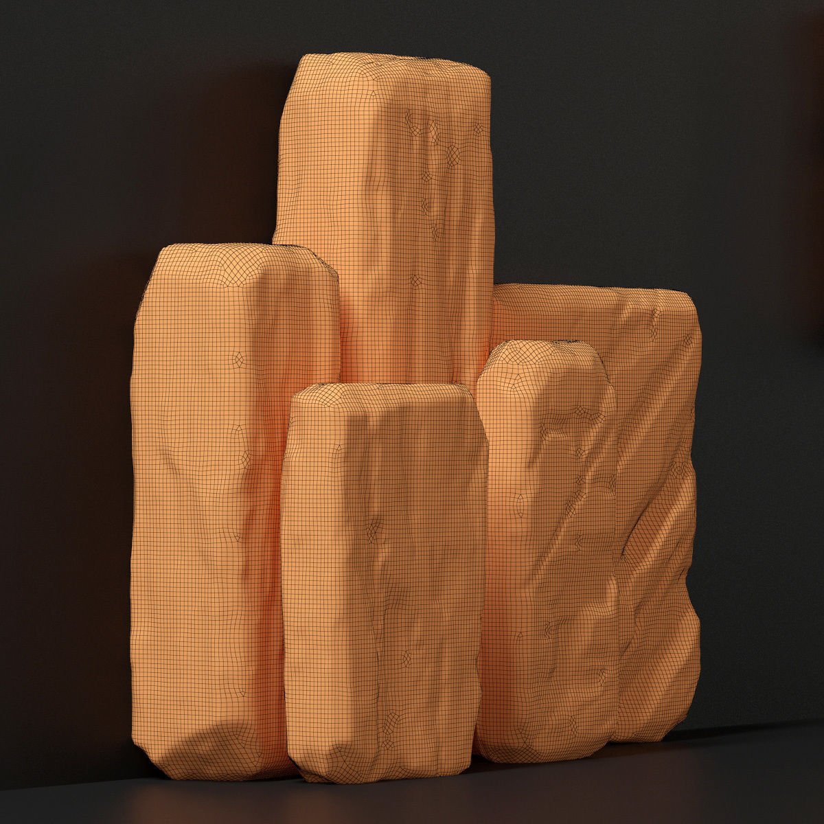 Slab stone rock big n1 3D model_7
