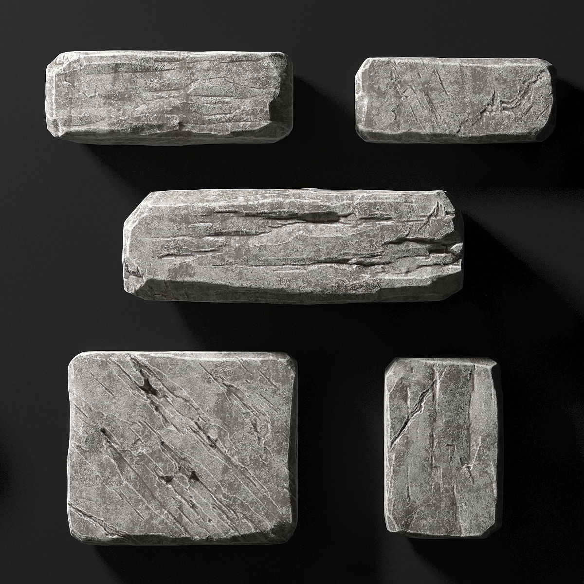 Slab stone rock big n1 3D model_5