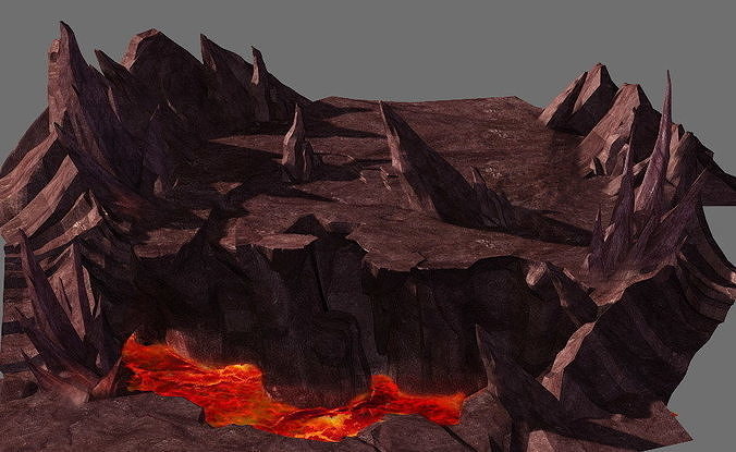 Game Model - Volcano Cliff 3D model