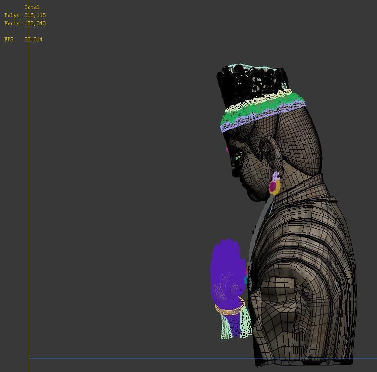 Game Model - Kasai Buddha Traces Forest statue 02 3D model_4
