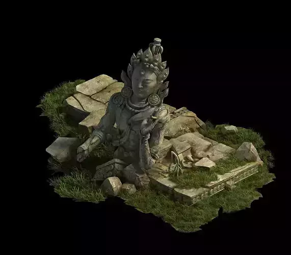 Traces forest Broken Statue of the Emperor 01