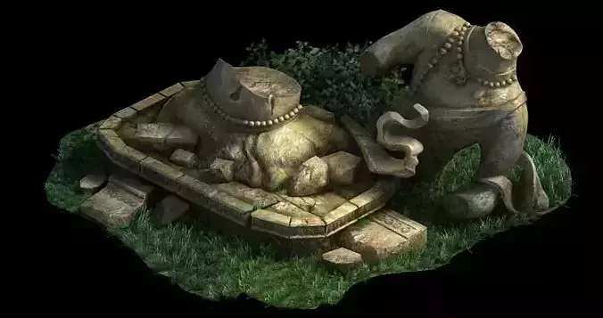 Traces forest Broken Statue of the Emperor 02