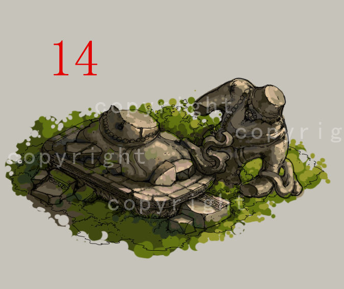 Traces forest Broken Statue of the Emperor 02 3D model_1