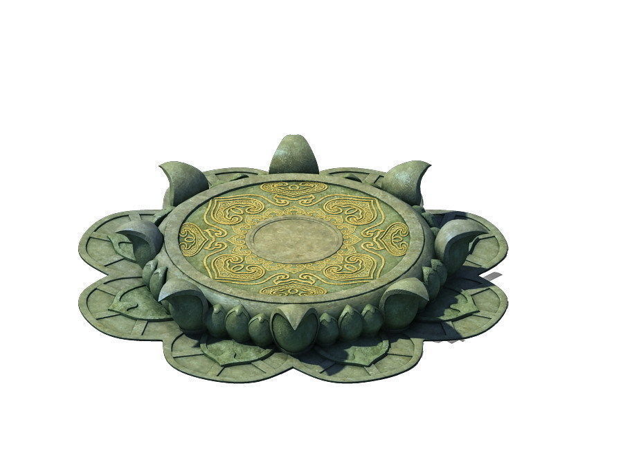 Kapu Buddha Trail Forest Big Lotus Stone Block 01 3D model_1