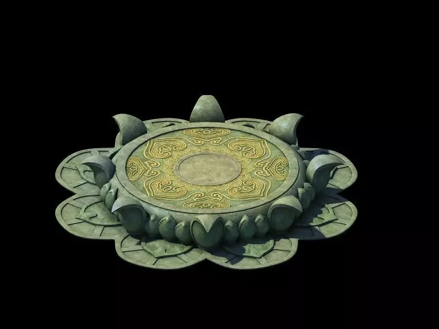 Kapu Buddha Trail Forest Big Lotus Stone Block 01 3D model_0