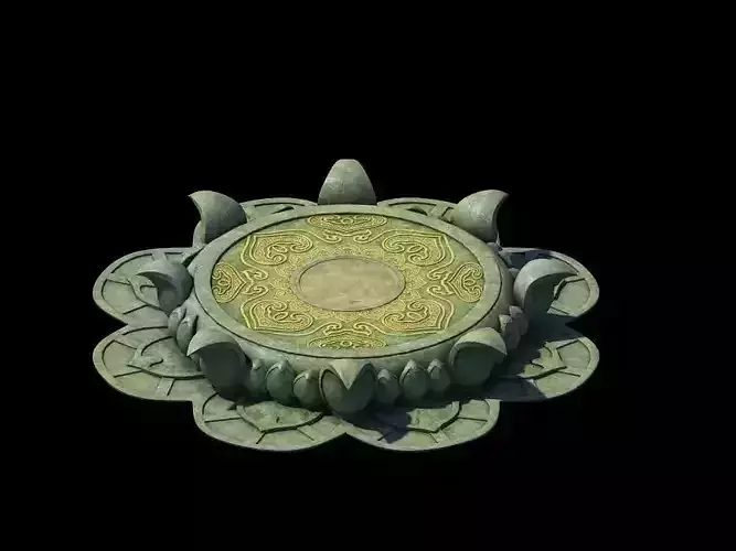 Kapu Buddha Trail Forest Big Lotus Stone Block 01