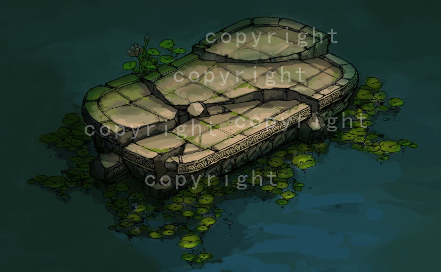 Game Model - Kapya Buddha Forest Big Lotus Block 3D model_1