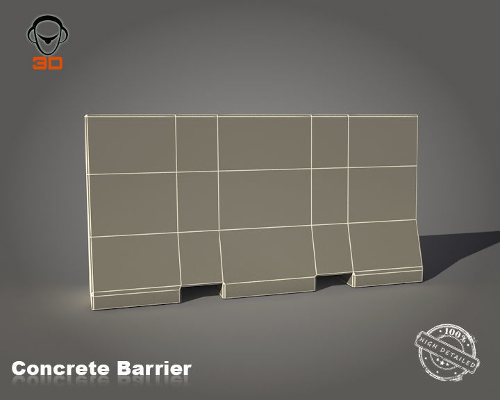 Concrete Barrier 3D model_8