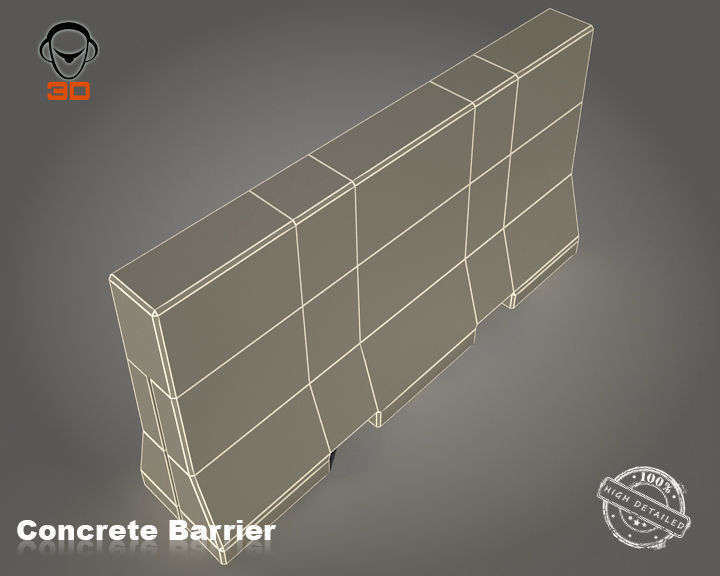 Concrete Barrier 3D model_10