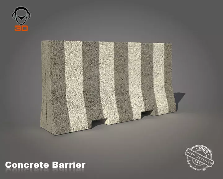 Concrete Barrier 3D model_0
