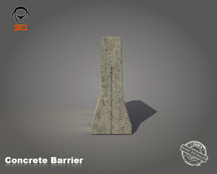 Concrete Barrier 3D model_3
