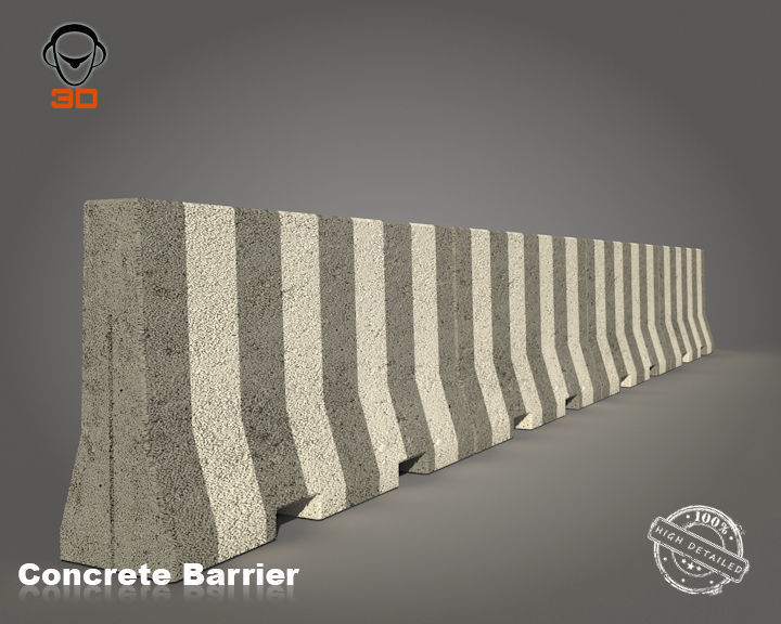 Concrete Barrier 3D model_6
