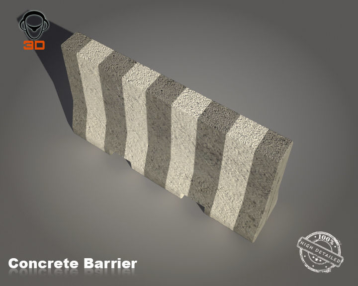 Concrete Barrier 3D model_4