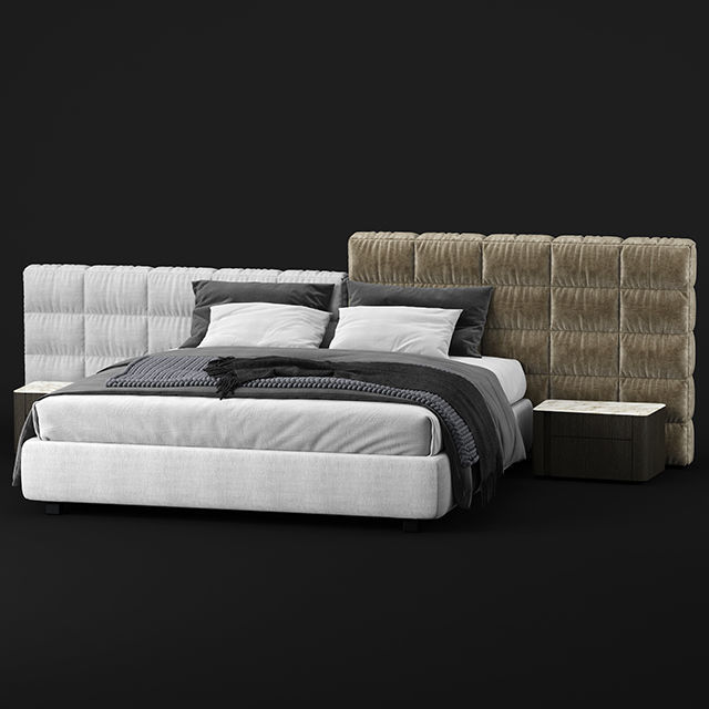 Minotti Lawrence bed 3D model_1