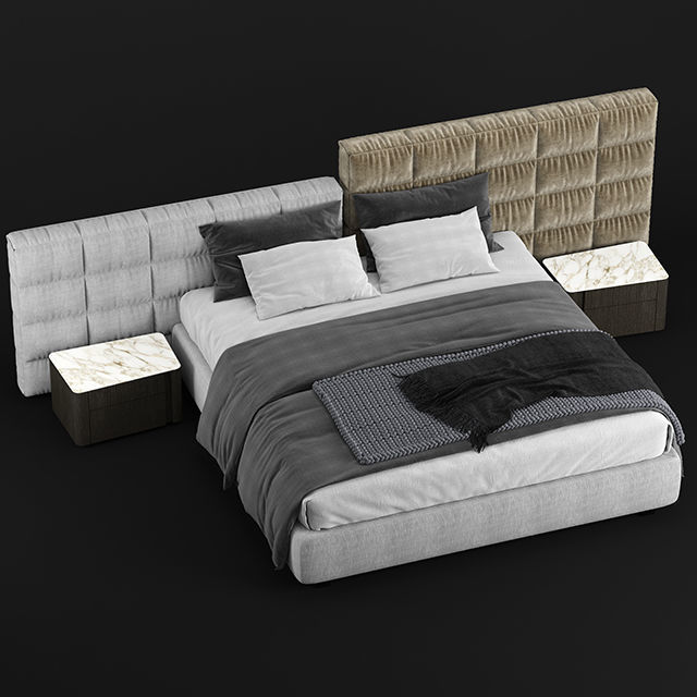 Minotti Lawrence bed 3D model_4