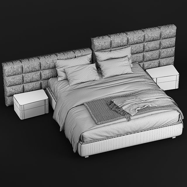 Minotti Lawrence bed 3D model_5