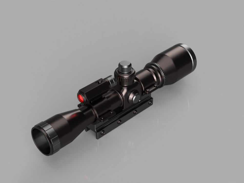 rifle scope 3d model   for printing rifle scope 3D print model_0
