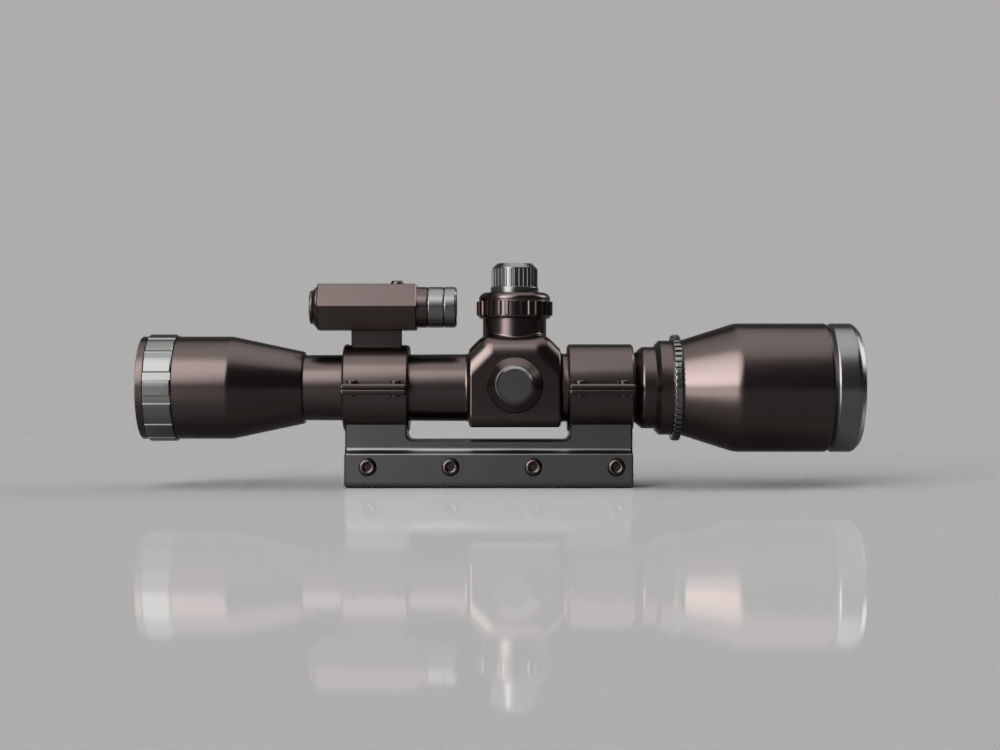 rifle scope 3d model   for printing rifle scope 3D print model_1