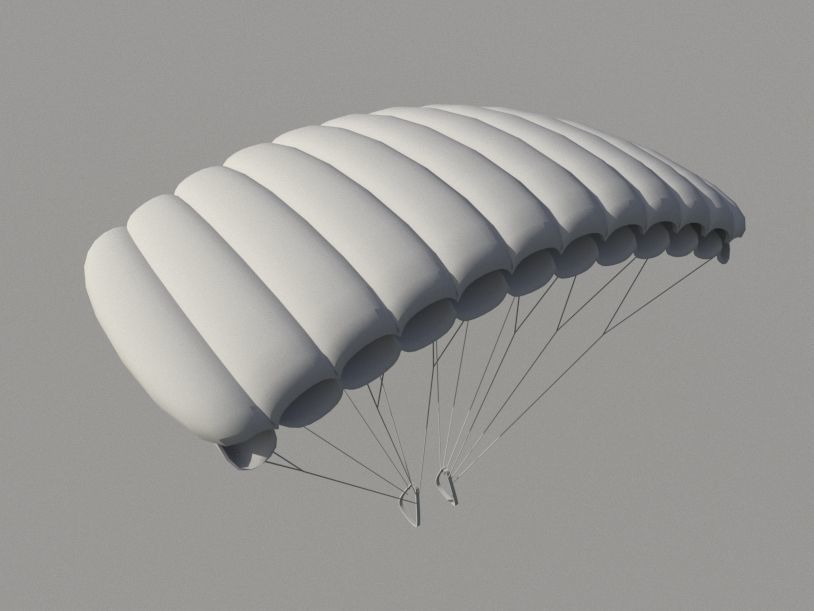 Parachute Pack - Animated game ready Low-poly 3D model_5