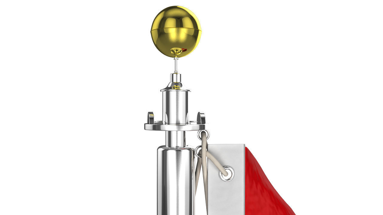 Canada Flag Pole 3D model_2