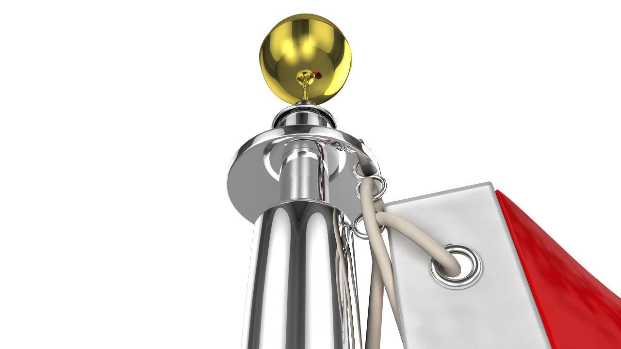 Canada Flag Pole 3D model_6