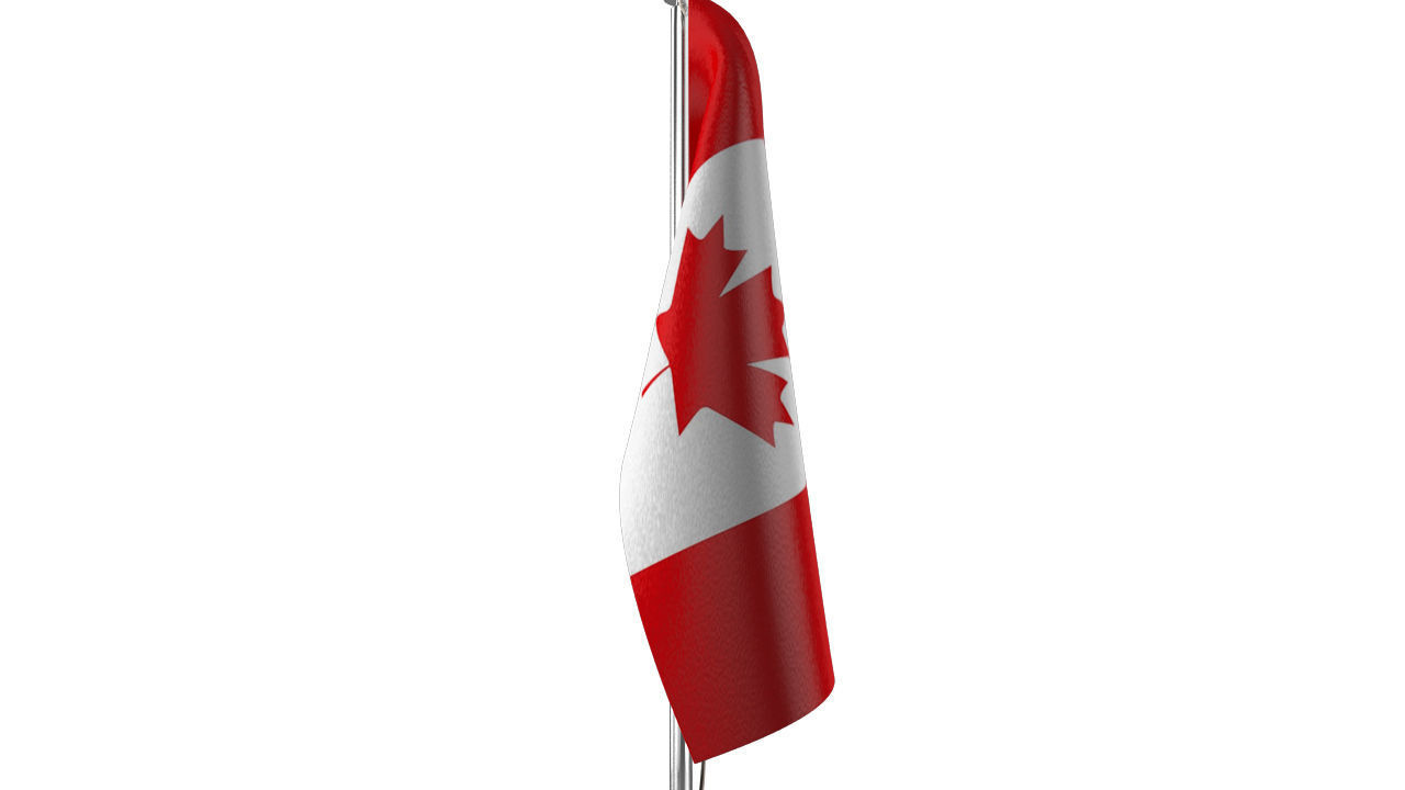 Canada Flag Pole 3D model_4