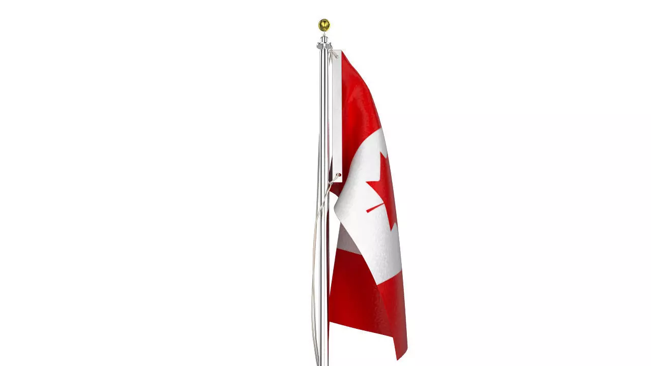 Canada Flag Pole 3D model_0