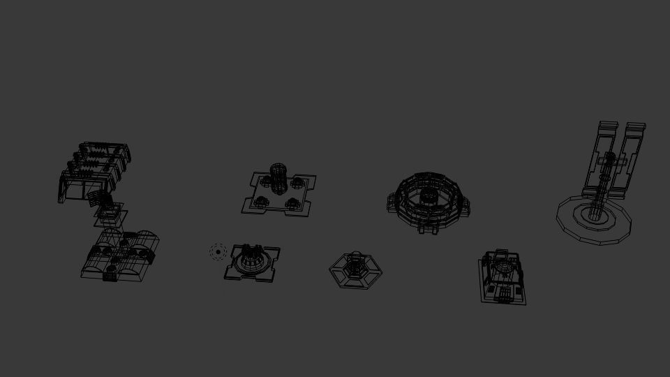 Scifi Space Building  Low-poly 3D model_5