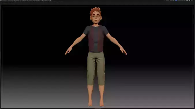 ZBrush Stylized Character Boy Base Mesh - Blue Boy Style 1