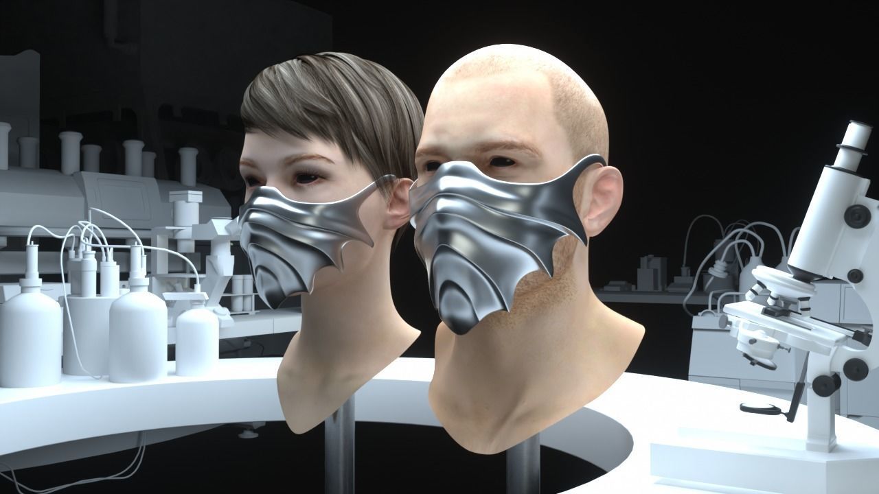 Mask cover mask - COVID - 2 types 3D print model_13