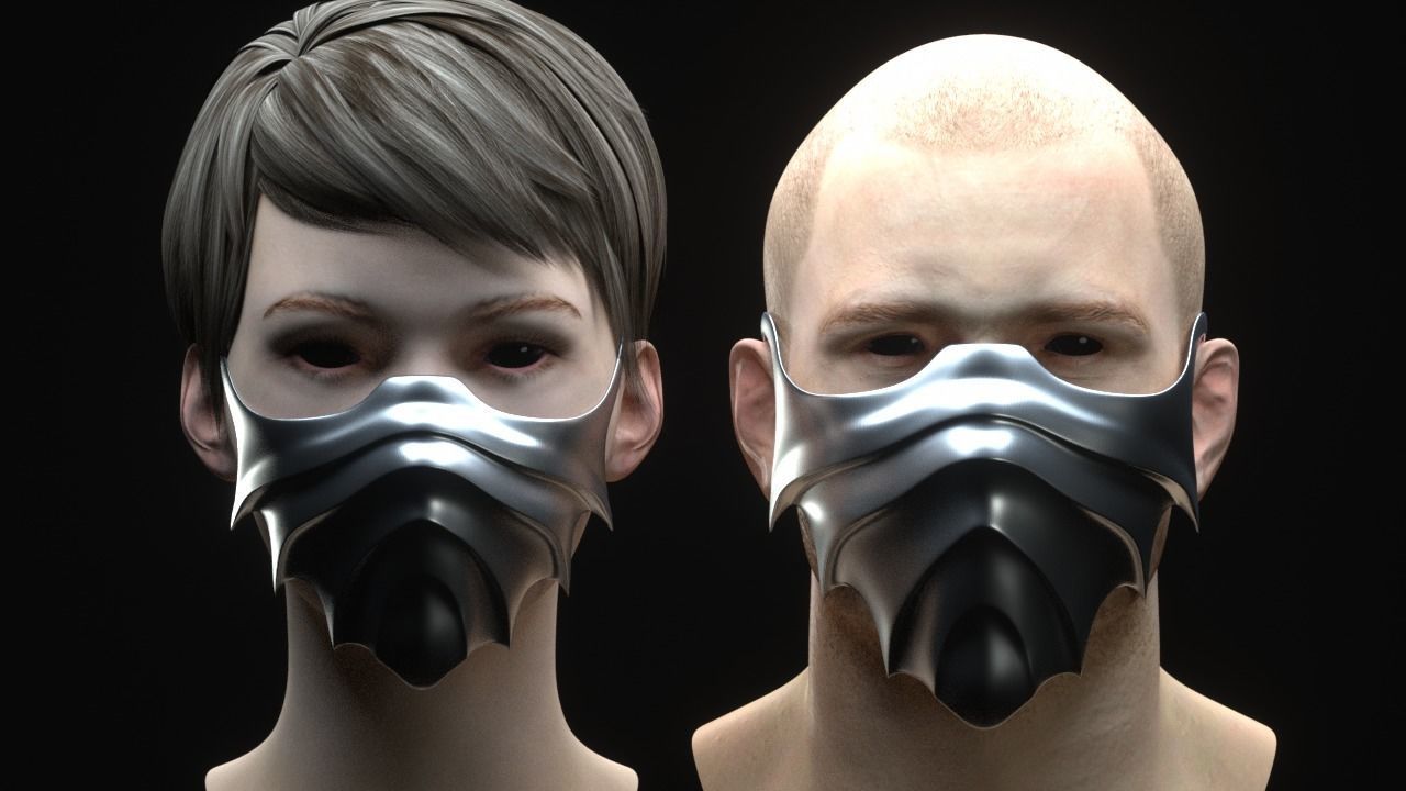 Mask cover mask - COVID - 2 types 3D print model_12