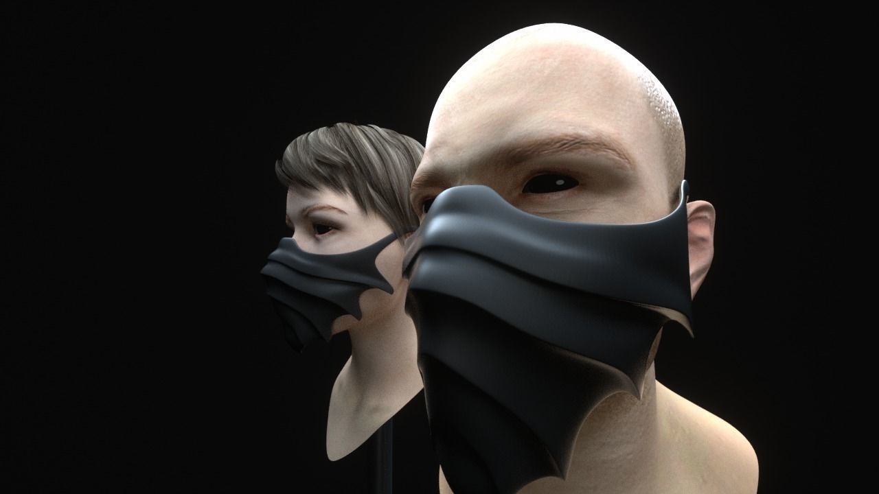 Mask cover mask - COVID - 2 types 3D print model_9