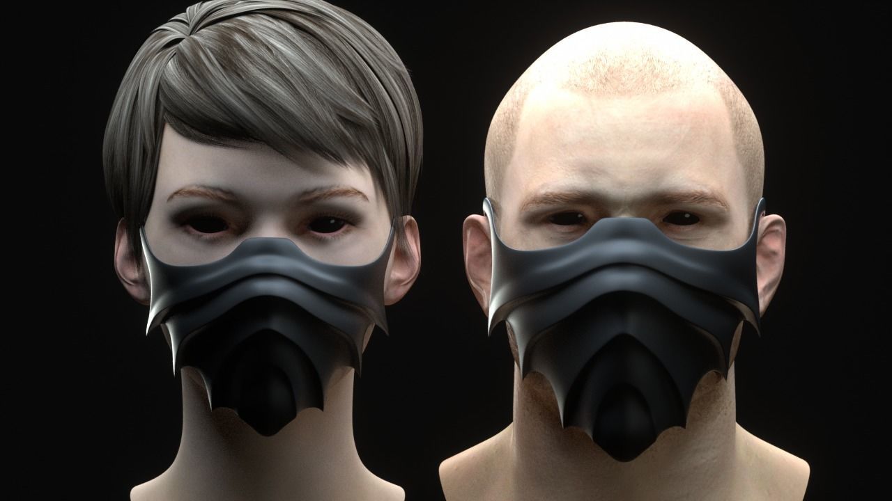 Mask cover mask - COVID - 2 types 3D print model_3