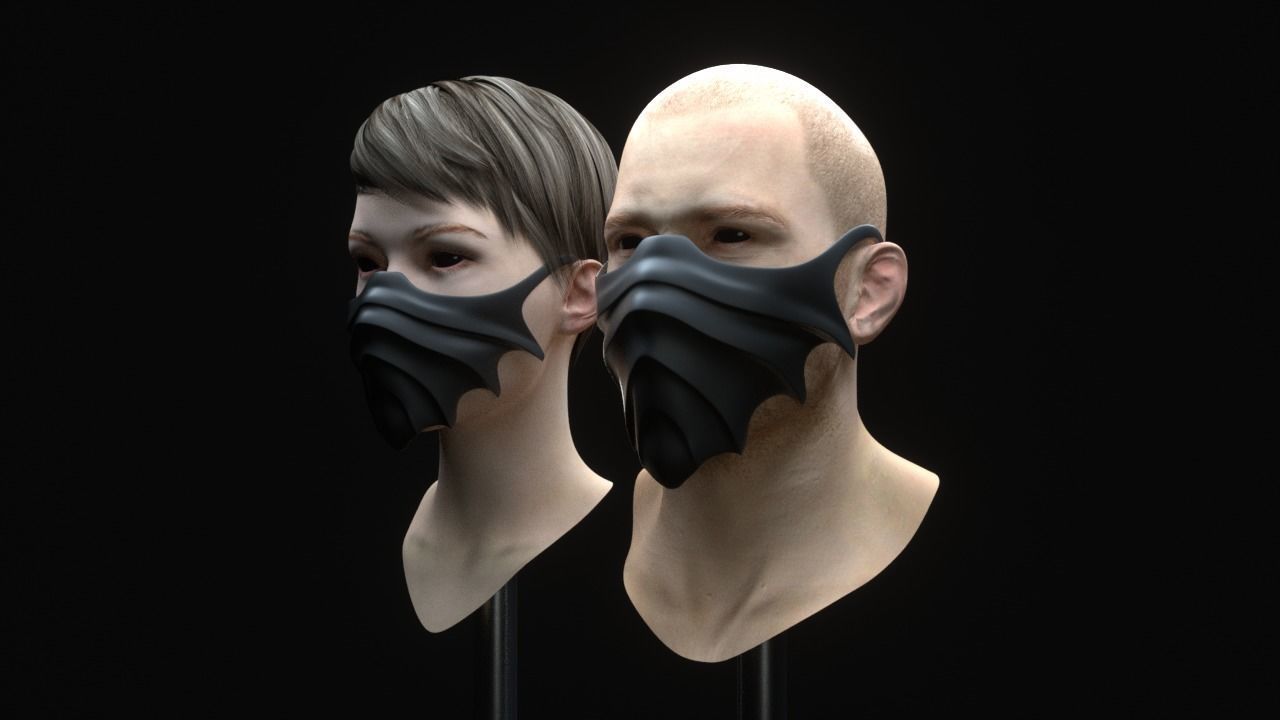 Mask cover mask - COVID - 2 types 3D print model_11