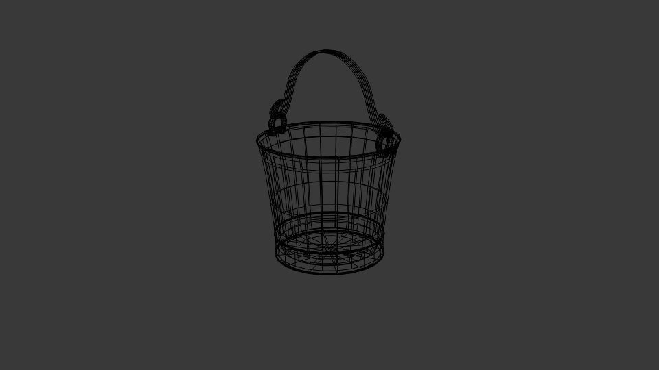 Hand Water Pump Bucket Low-poly 3D model_5