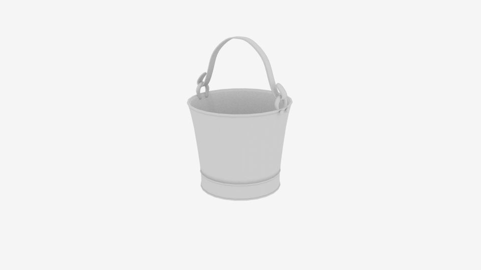Hand Water Pump Bucket Low-poly 3D model_4