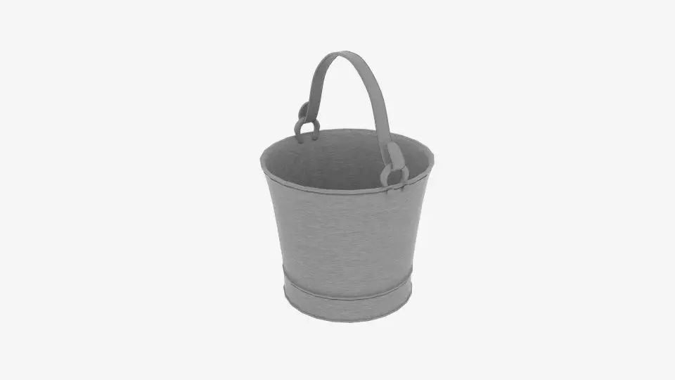 Hand Water Pump Bucket Low-poly 3D model_0