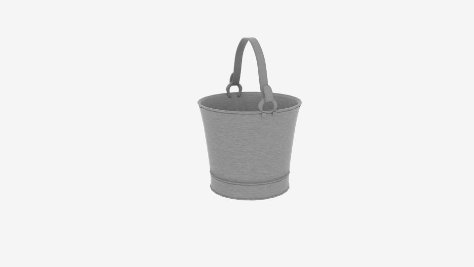 Hand Water Pump Bucket Low-poly 3D model_3