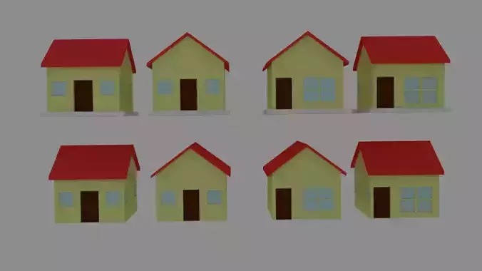  Toon House Pack Low-poly 3D model