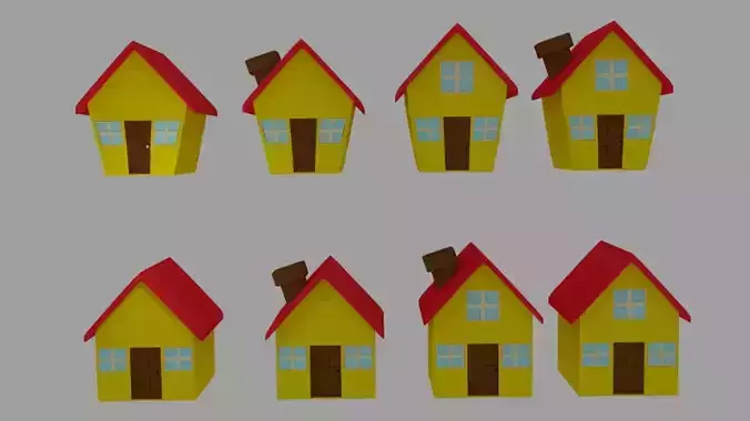  Cartoon House Low-poly 3D model
