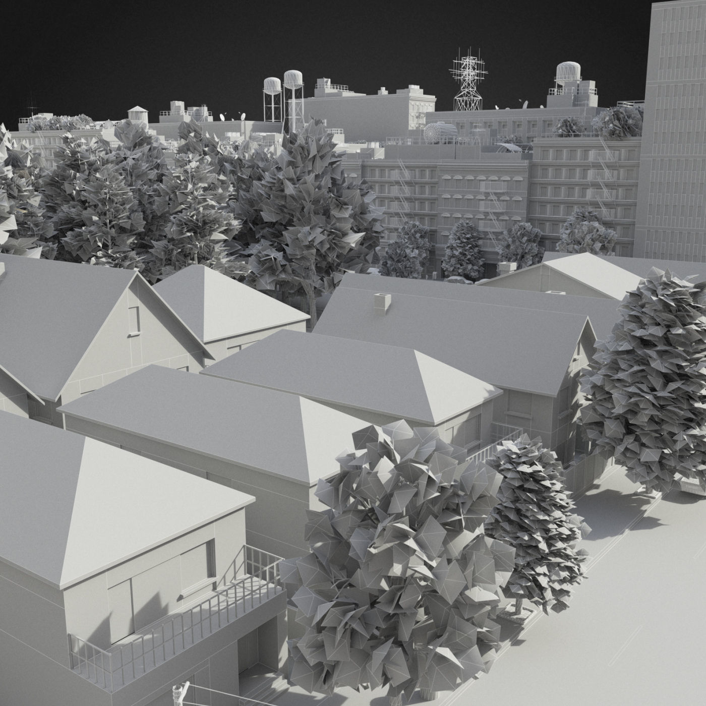 Realistic City District A16-R17 3D model_22