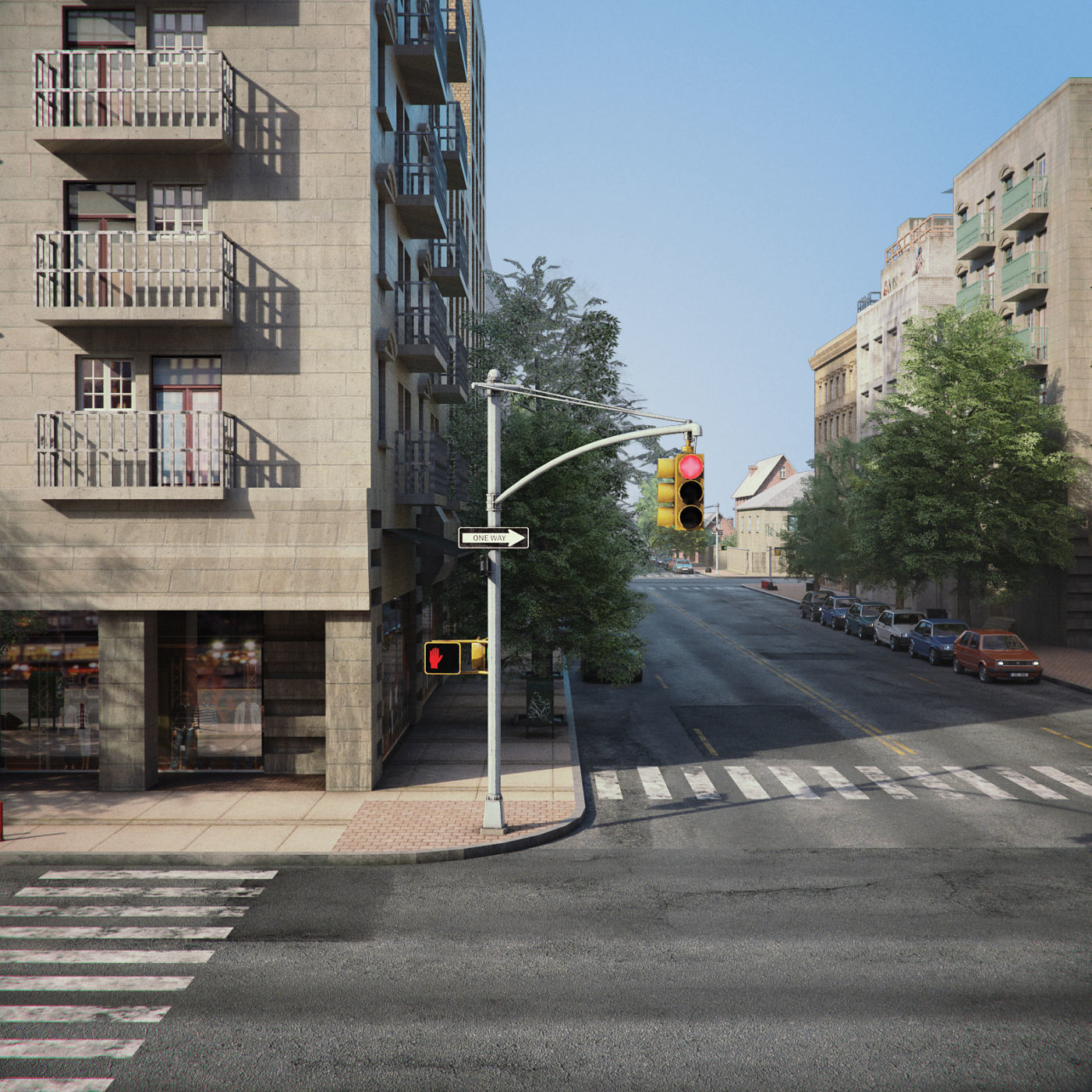 Realistic City District A16-R17 3D model_7