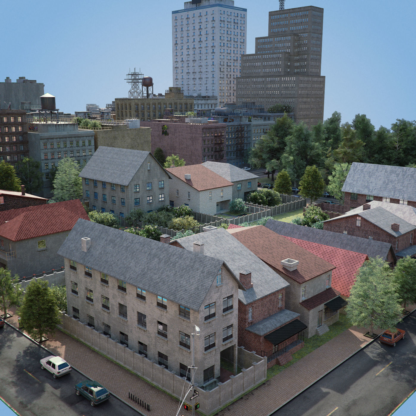 Realistic City District A16-R17 3D model_8