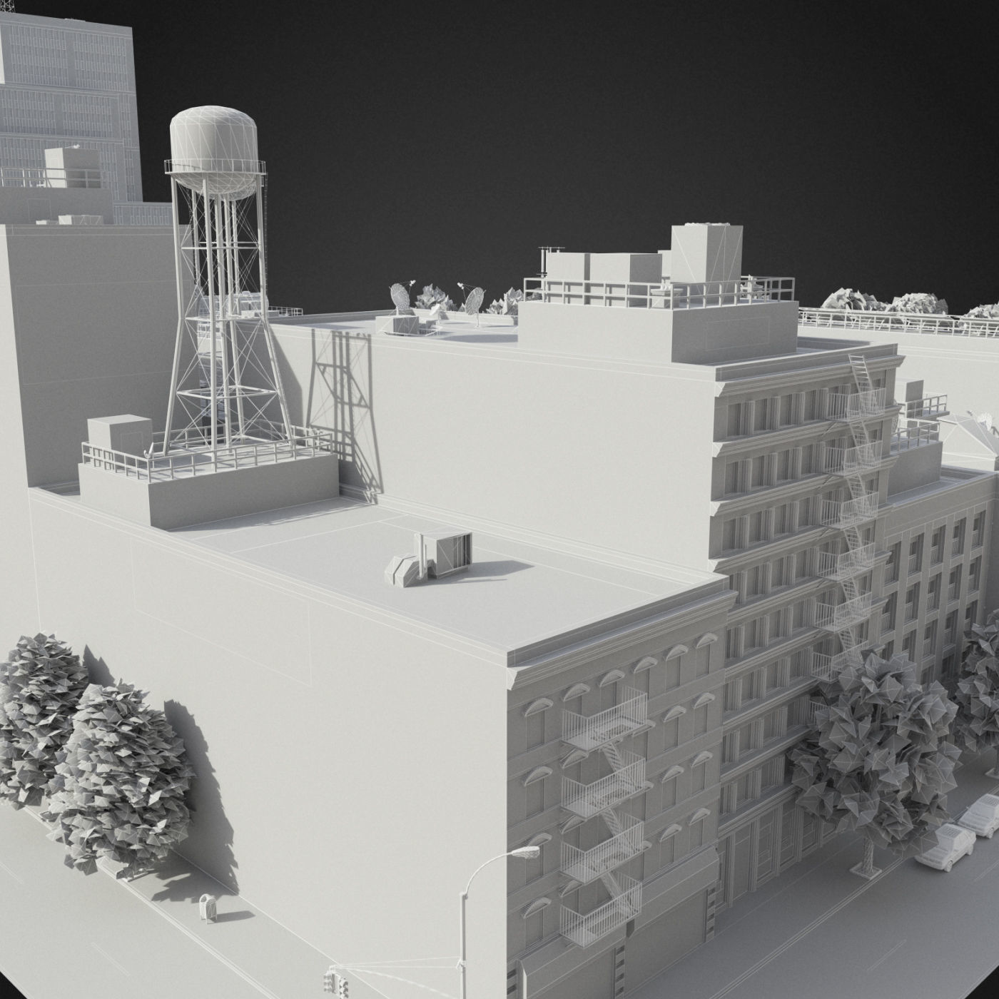 Realistic City District A16-R17 3D model_19