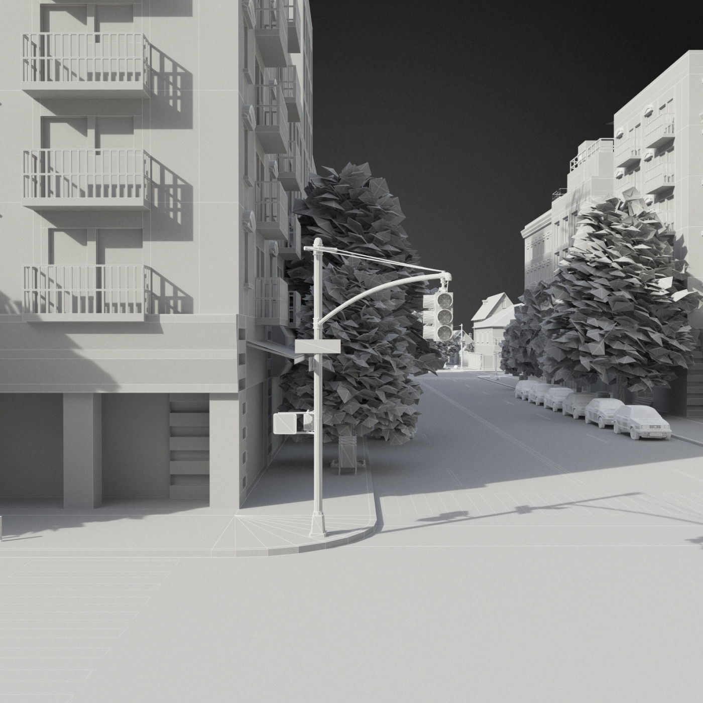 Realistic City District A16-R17 3D model_20