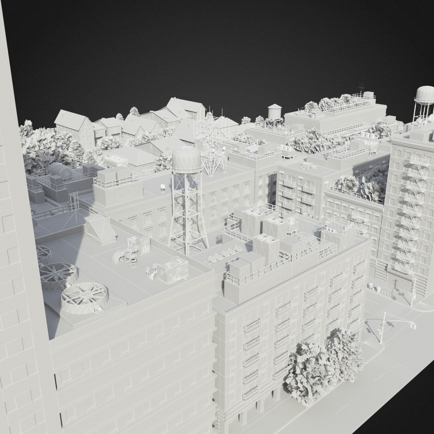 Realistic City District A16-R17 3D model_24